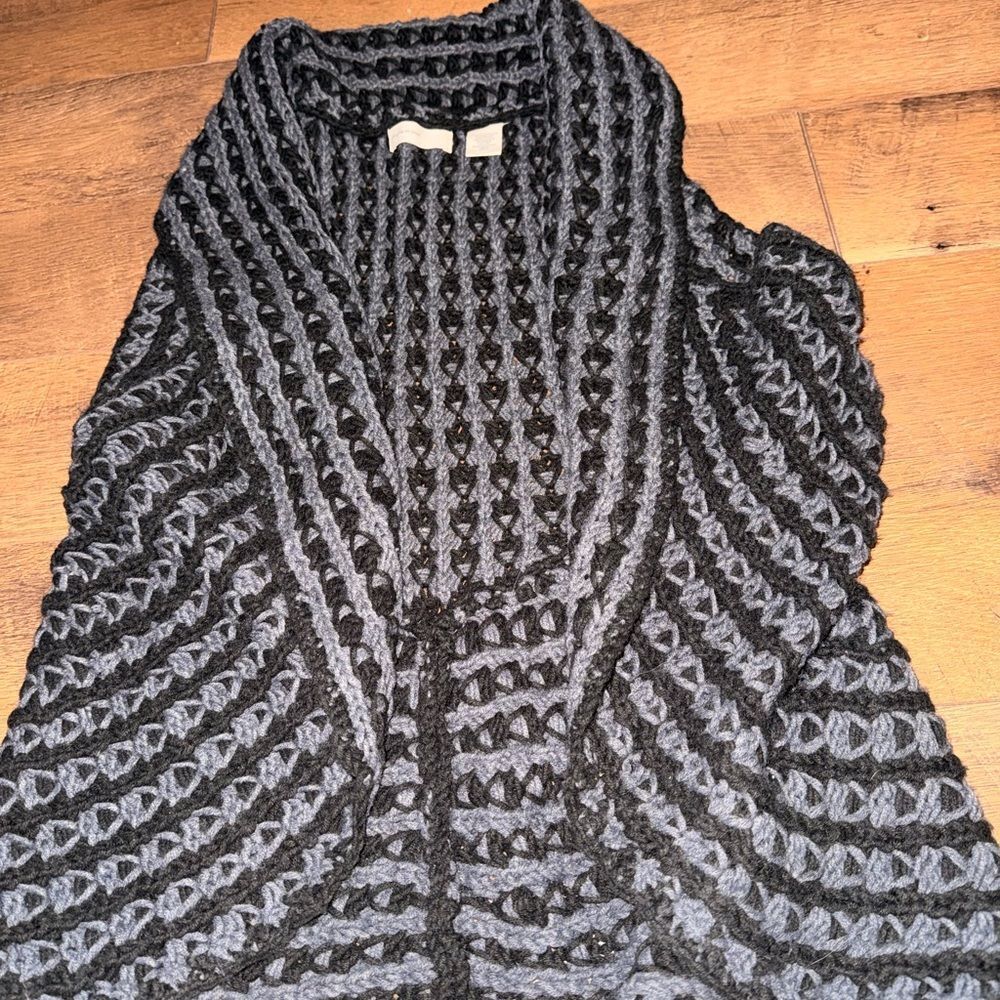 Sleeping on snow Stylish Black and Gray Women's Top size S